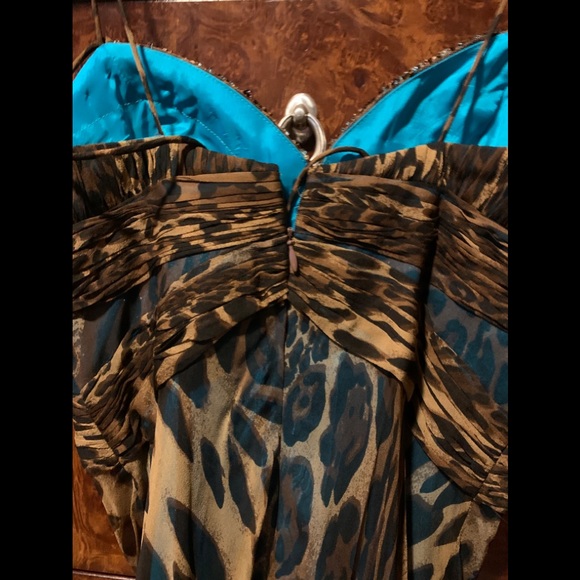 Brand new cache leopard/turquoise beaded dress - Picture 12 of 12